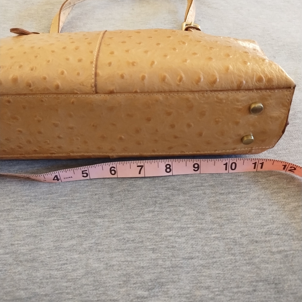 HOBO International Angelica Shoulder Bag Beige Leather Embossed Ostrich Design - Picture 7 of 16